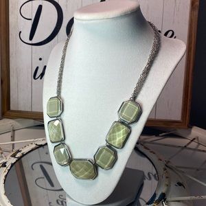 Ann Taylor Loft multi-strand silver chained beaded necklace